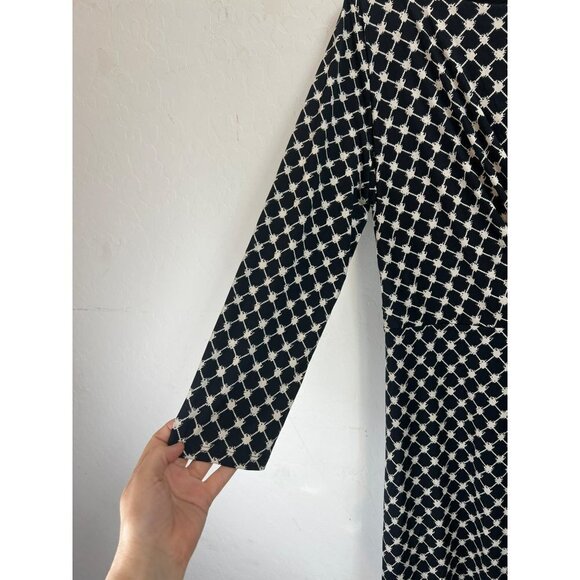 Gilli Viola Dress Stitchfix Black Whiite Novelty Print Knee Length Dress Sz XL - Picture 5 of 7